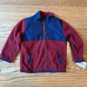 NWT Carter’s Baby Zip-Up Fleece Jacket in Maroon and Navy, size 24 months